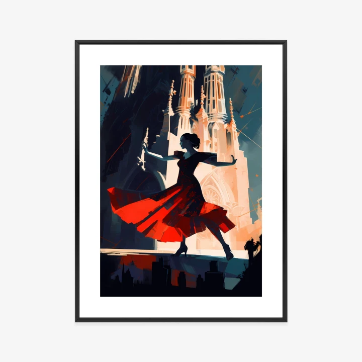 Plakat Tancerka Flamenco W Barcelonie