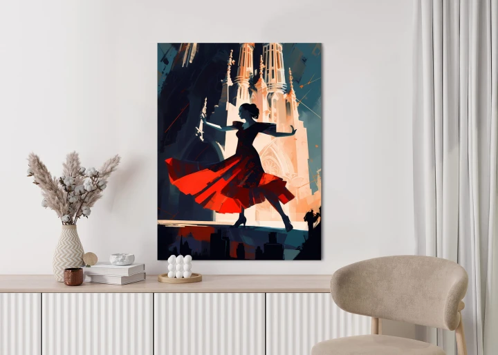 Plakat Tancerka Flamenco W Barcelonie