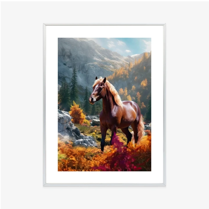Plakat Jesienny Krajobraz Z Koniem