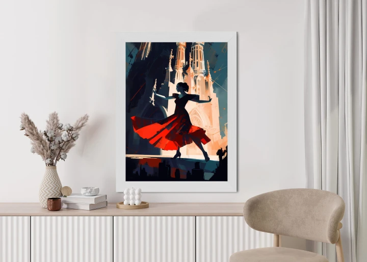 Plakat Tancerka Flamenco W Barcelonie