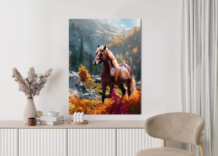 Plakat Jesienny Krajobraz Z Koniem