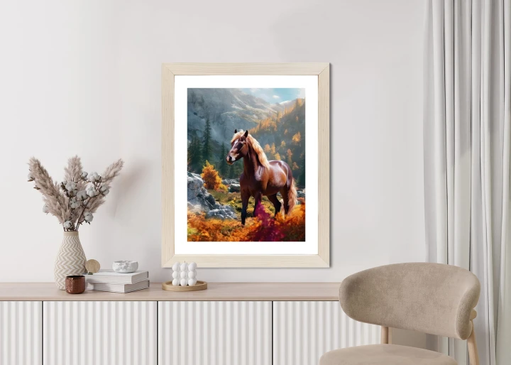 Plakat Jesienny Krajobraz Z Koniem