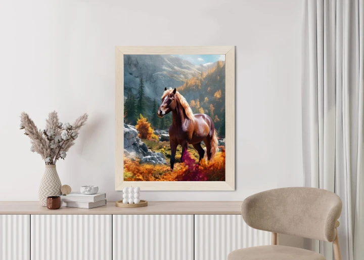 Plakat Jesienny Krajobraz Z Koniem