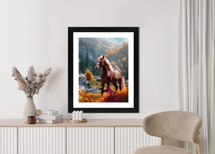 Plakat Jesienny Krajobraz Z Koniem