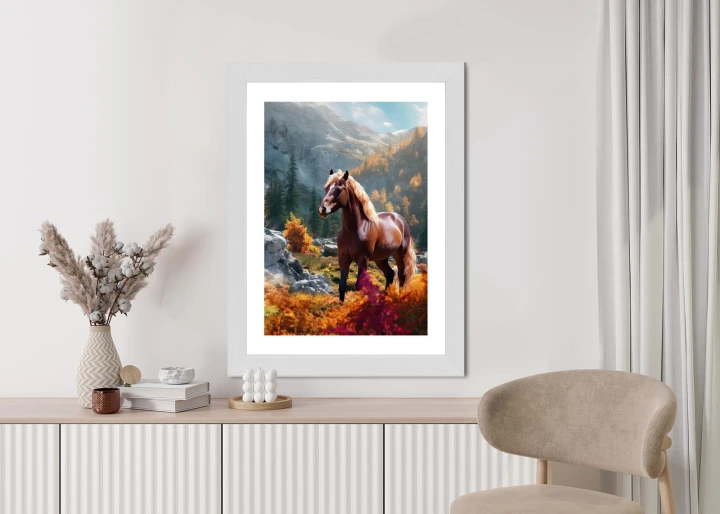 Plakat Jesienny Krajobraz Z Koniem