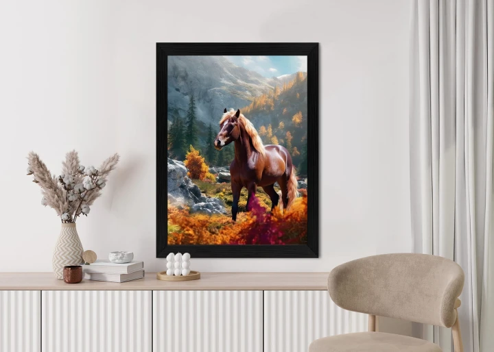 Plakat Jesienny Krajobraz Z Koniem