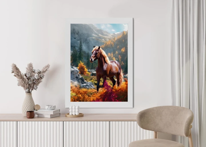 Plakat Jesienny Krajobraz Z Koniem