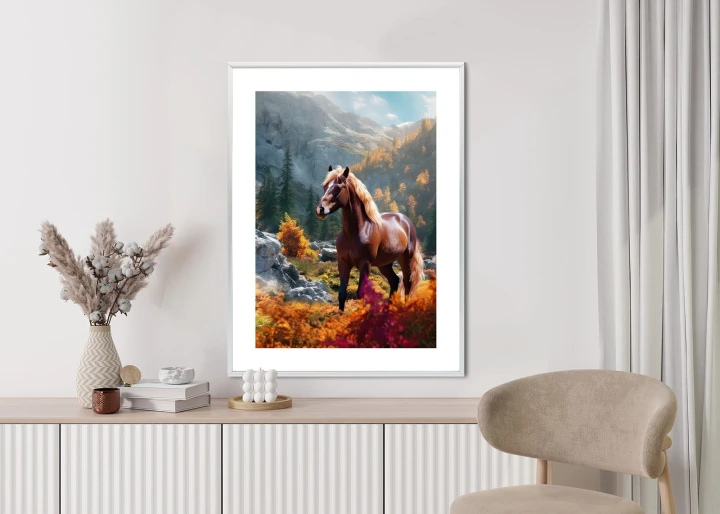 Plakat Jesienny Krajobraz Z Koniem
