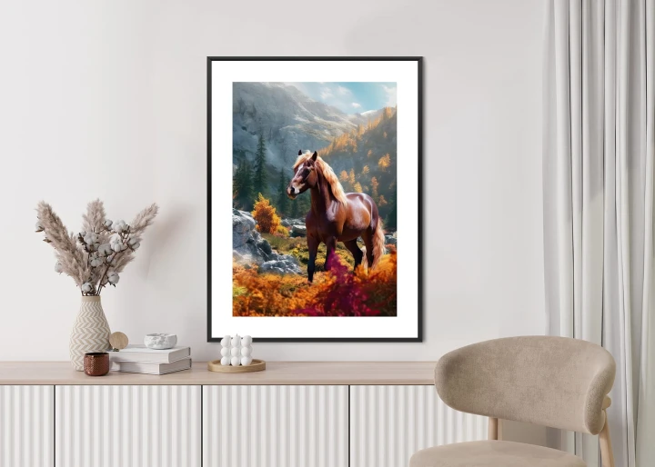 Plakat Jesienny Krajobraz Z Koniem