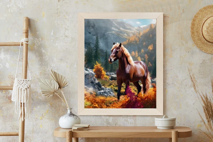 Plakat Jesienny Krajobraz Z Koniem