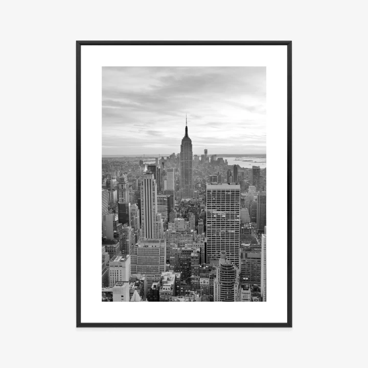 Plakat Empire State Building Czarno Biały Krajobraz