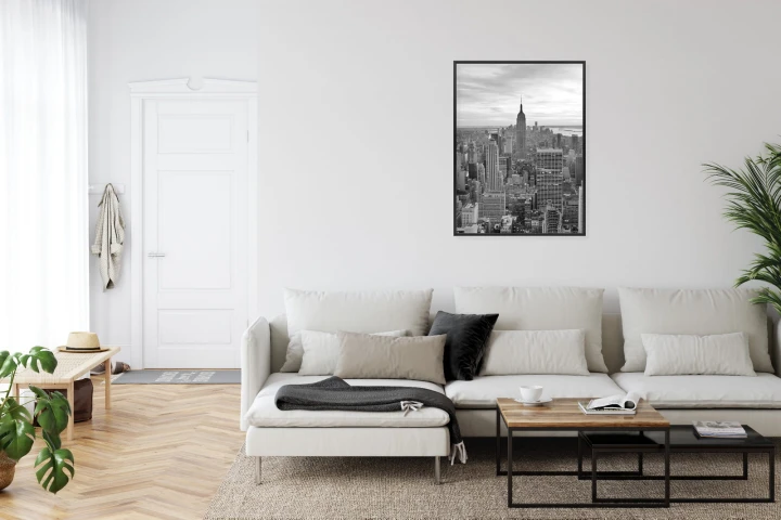 Plakat Empire State Building Czarno Biały Krajobraz