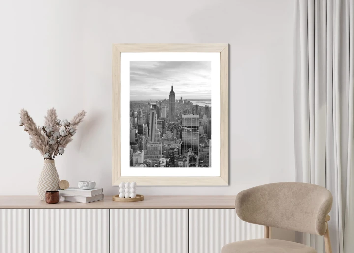 Plakat Empire State Building Czarno Biały Krajobraz