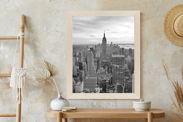 Plakat Empire State Building Czarno Biały Krajobraz