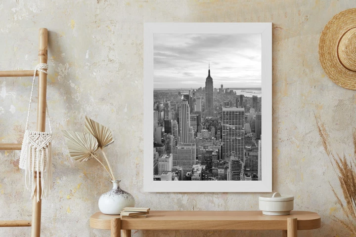 Plakat Empire State Building Czarno Biały Krajobraz