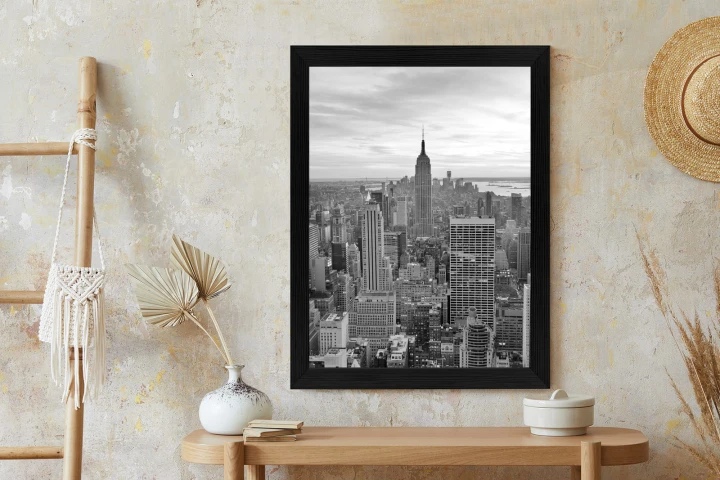 Plakat Empire State Building Czarno Biały Krajobraz