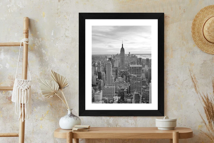 Plakat Empire State Building Czarno Biały Krajobraz