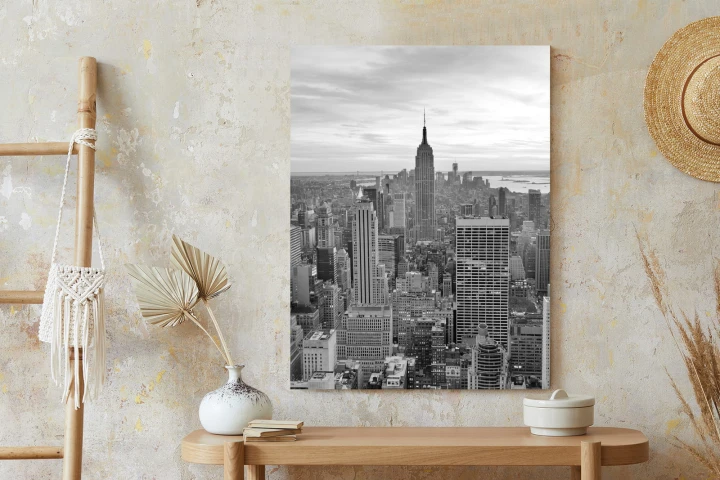 Plakat Empire State Building Czarno Biały Krajobraz