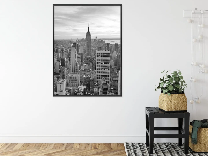 Plakat Empire State Building Czarno Biały Krajobraz