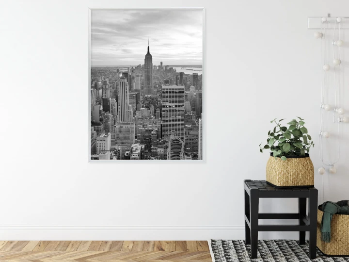 Plakat Empire State Building Czarno Biały Krajobraz