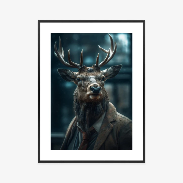 Plakat Jeleń W Garniturze I Krawacie