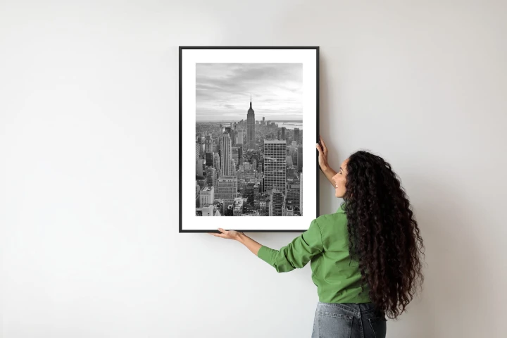 Plakat Empire State Building Czarno Biały Krajobraz