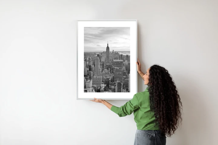 Plakat Empire State Building Czarno Biały Krajobraz