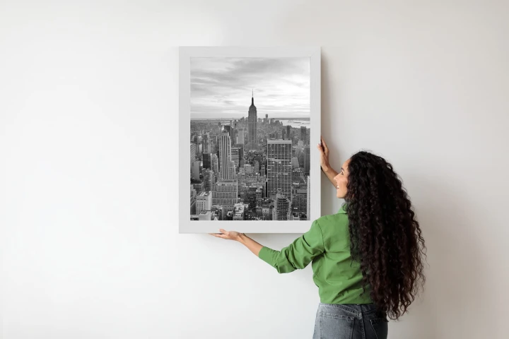 Plakat Empire State Building Czarno Biały Krajobraz