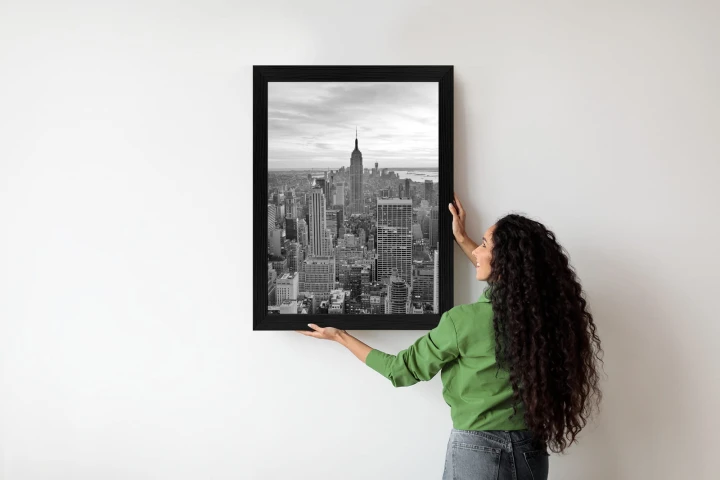 Plakat Empire State Building Czarno Biały Krajobraz