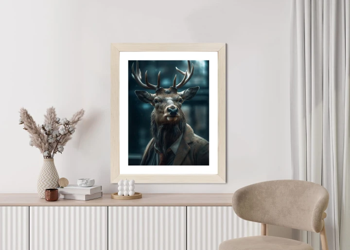 Plakat Jeleń W Garniturze I Krawacie