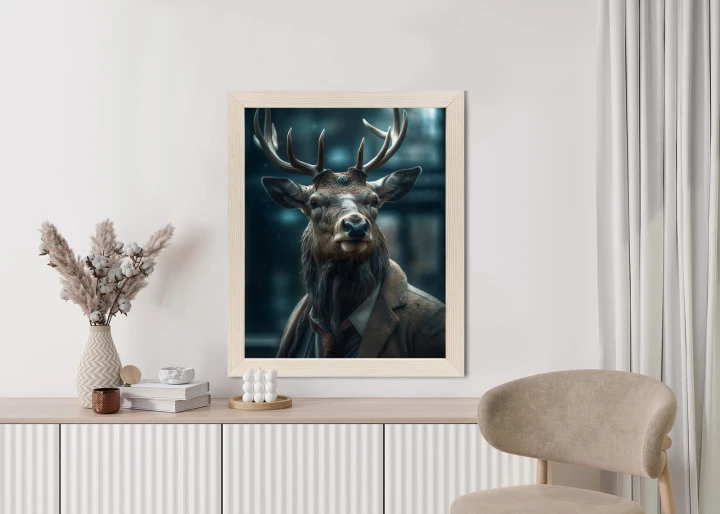 Plakat Jeleń W Garniturze I Krawacie