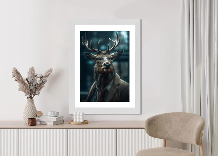 Plakat Jeleń W Garniturze I Krawacie