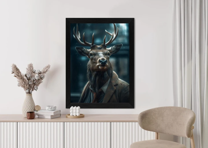 Plakat Jeleń W Garniturze I Krawacie