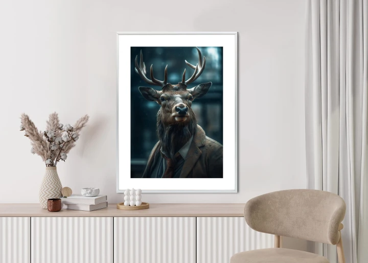 Plakat Jeleń W Garniturze I Krawacie