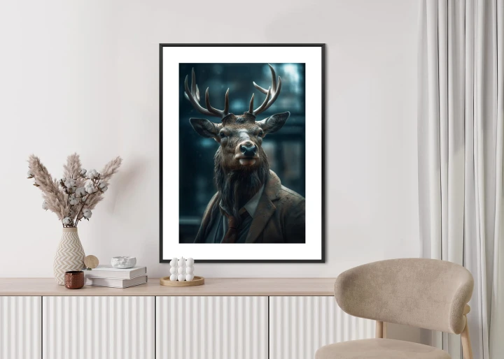 Plakat Jeleń W Garniturze I Krawacie
