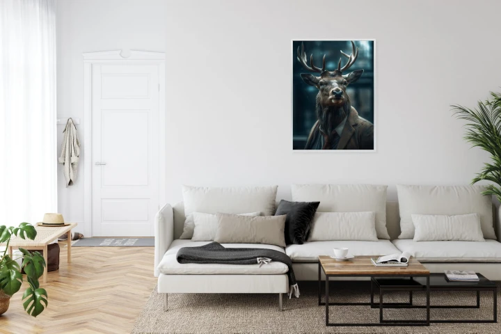 Plakat Jeleń W Garniturze I Krawacie