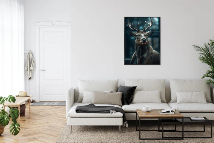 Plakat Jeleń W Garniturze I Krawacie