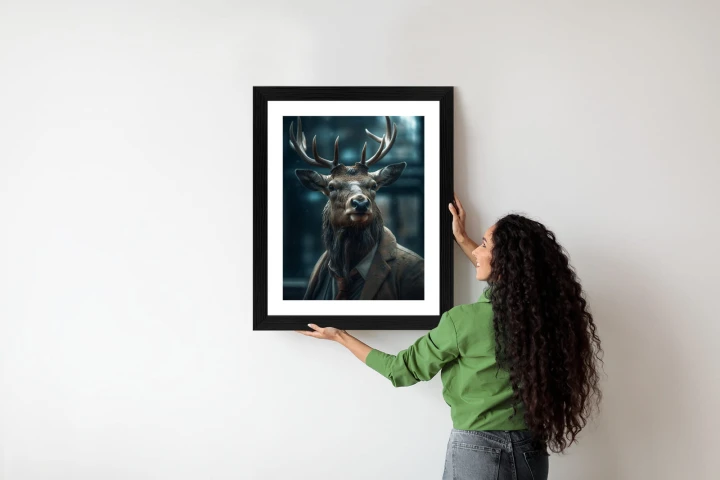 Plakat Jeleń W Garniturze I Krawacie