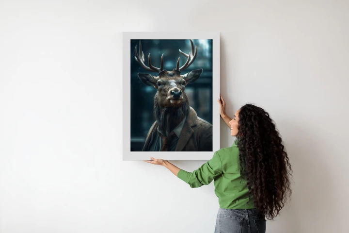 Plakat Jeleń W Garniturze I Krawacie