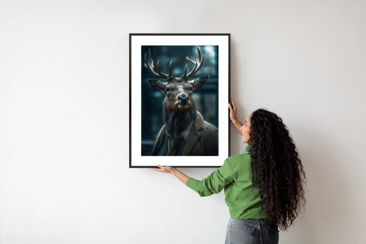 Plakat Jeleń W Garniturze I Krawacie