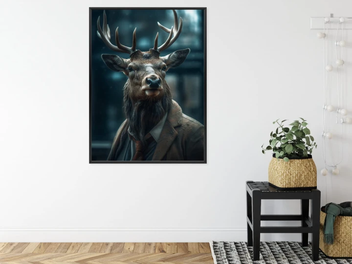 Plakat Jeleń W Garniturze I Krawacie