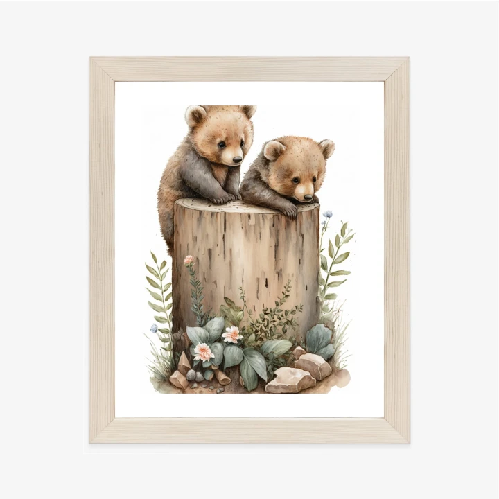 Plakat Ilustracja Z Niedźwiadkami