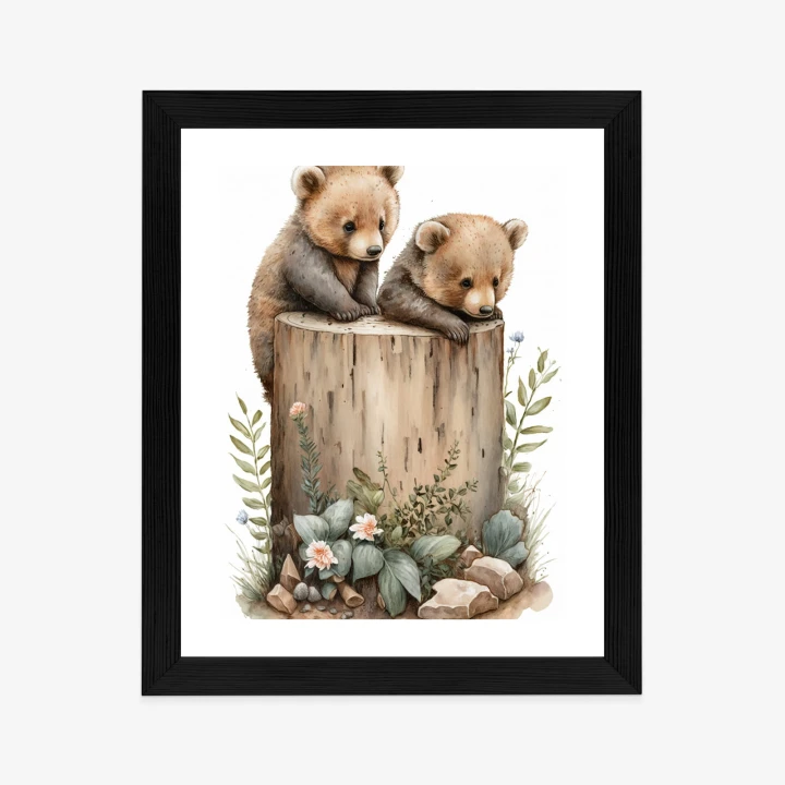 Plakat Ilustracja Z Niedźwiadkami