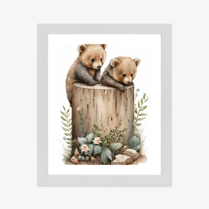 Plakat Ilustracja Z Niedźwiadkami