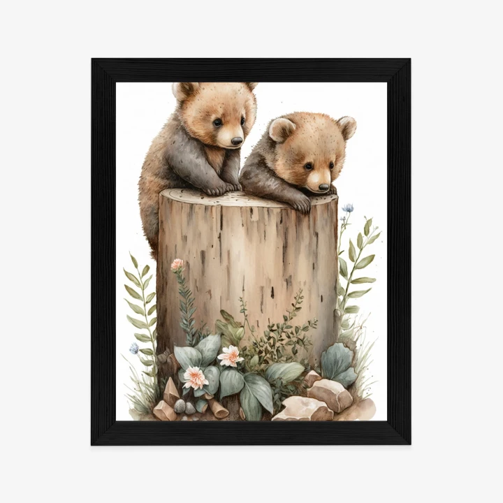Plakat Ilustracja Z Niedźwiadkami