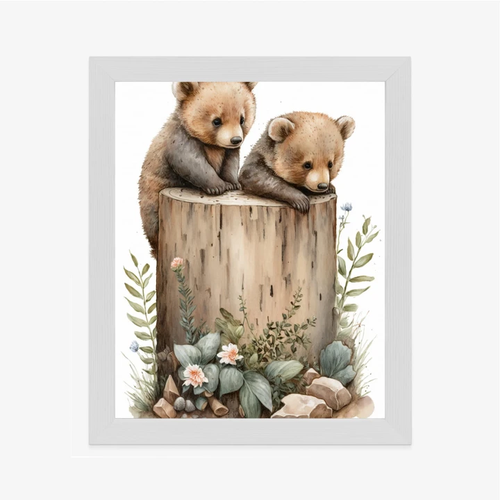 Plakat Ilustracja Z Niedźwiadkami