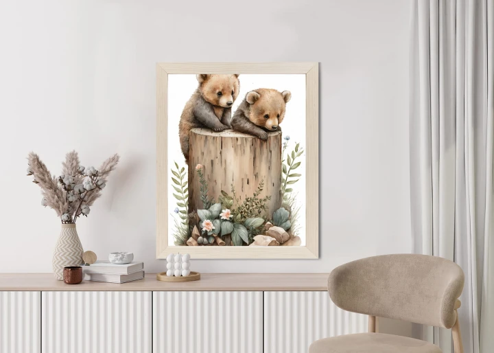 Plakat Ilustracja Z Niedźwiadkami