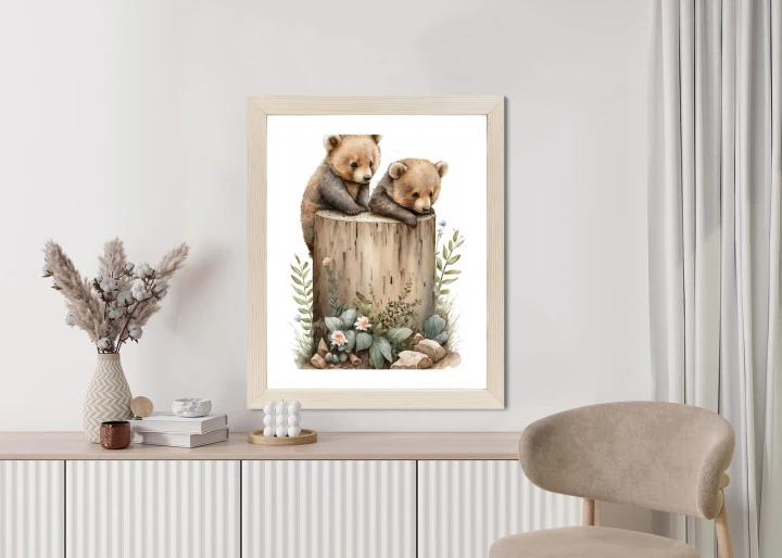Plakat Ilustracja Z Niedźwiadkami