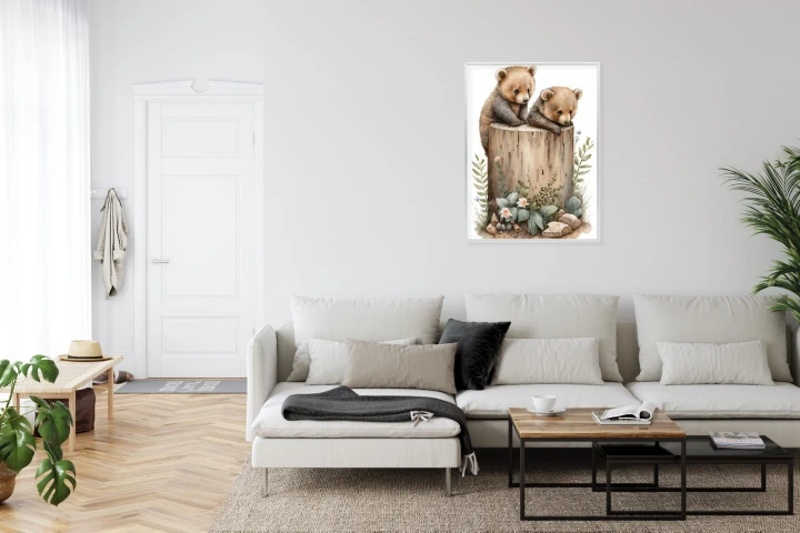 Plakat Ilustracja Z Niedźwiadkami
