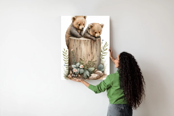 Plakat Ilustracja Z Niedźwiadkami